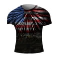 thumbnail image 1 of Men's Summer Outdoor Independence Day Printed Short Sleeve T Shirt Casual Top Flag Party, 1 of 4