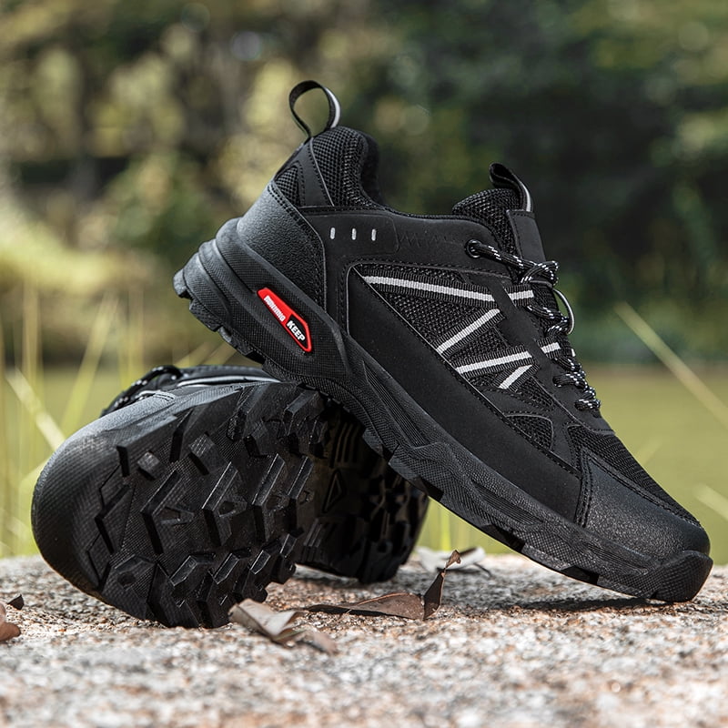 Men’s Summer Outdoor Trail Hiking Shoes Breathable Mesh Anti Slip Wear Resistant Comfortable Lightweight Mountain Sneakers Durable Cushioned Footwear for Camping Adventure