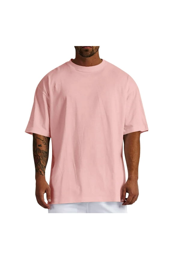 Men's Summer Oversized Tee Relaxed Fit Casual Short Sleeve Crewneck Basic Top