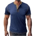 thumbnail image 1 of Men's Summer Shirts Short Sleeve Cotton Casual Henley T-Shirts Button Raglan Sleeve Tees, 1 of 6