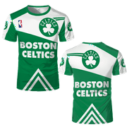 GFDGN Men's Summer Polyester Cotton Breathable Lightweight Short Sleeve All Over Print Draft Big & Tall T-Shirt NBA Jersey - Boston - Celtics