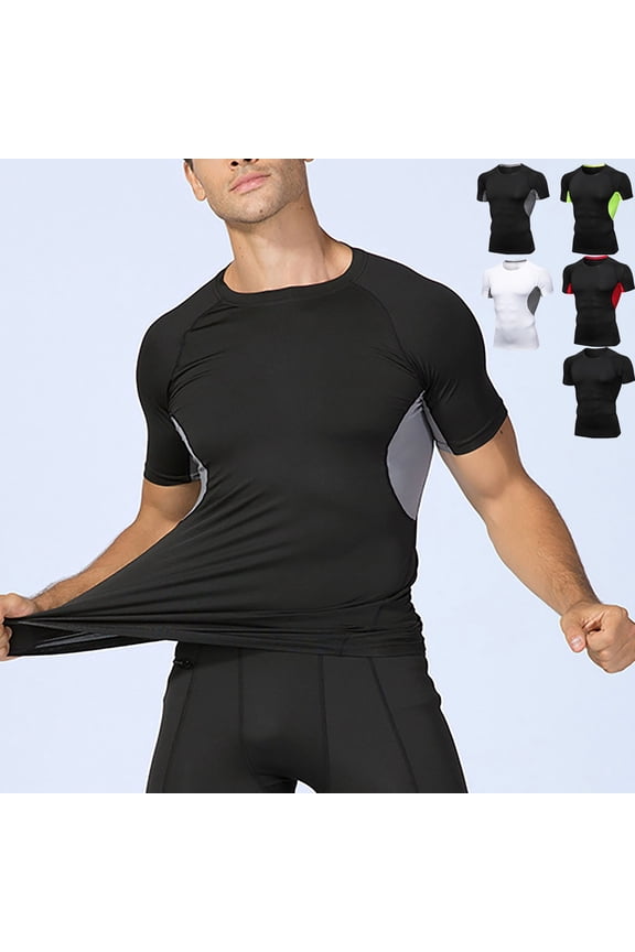 Men's Summer Quick Dry Polyester Sport T-Shirt Train Short Raglan Sleeve Crewneck Loose Fit Breathable Moisture Wicking Gym Workout Running Hiking Casual Activewear Daily Fashion