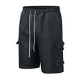 thumbnail image 1 of Men's Summer Quick-Dry Sports Shorts, Multi-Pocket Outdoor Shorts with Elastic Waist & Breathable Lining ,Black S, 1 of 4