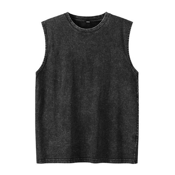 Men's Summer Retro Loose Fit Vest Casual Sleeveless Shirt Gym Workout Beach Tank Top Comfortable Breathable Fashion Mens Summer Lightweight Pullover Tee Shirts