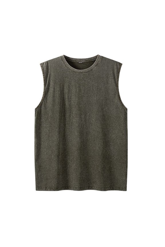 Men's Summer Retro Loose Vest, Polyester, Plus Size Available, Suitable for Leisure & Fitness