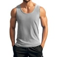 thumbnail image 1 of Men's Summer Round Neck For Fitness And Sports Scene Thin Casual Style Solid Color Undershirt, 1 of 4
