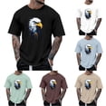 thumbnail image 1 of Men's Summer Round Neck Short Sleeve T Shirt for Outdoor Leisure with Pattern Modern Men's Fashion Top Black XXL, 1 of 4