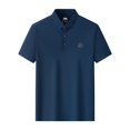 thumbnail image 1 of Men's Summer Seamless Thin Polo Collar Short Sleeve Casual Polo Shirt, 1 of 10
