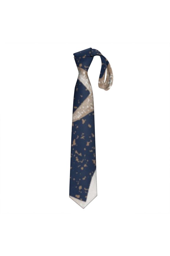 Men's Summer Seaside Necktie - Sand & Sea Creature Design Wrinkle-Resistant Business Formal Tie