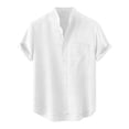 thumbnail image 1 of Men's Summer Short Sleeve Shirt - Stand Up Collar, Pocket Detail, Polyester, Casual/Sport, US Sizes S-XXXL, All Season Wear, 1 of 2