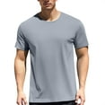 thumbnail image 1 of Men's Summer Short Sleeve T-Shirt Ice Silk Breathable Athletic Muscle Fit Casual Sports Top Lightweight Comfortable Tee Mens Basic Tee Shirts Summer Classic T-Shirts, 1 of 4