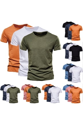 Men's Summer Short Sleeve T-Shirt Top Round Neck Solid Color Casual Tee Shirt Soft Cotton Breathable Cooling for Gym Workout Beach Vacation Streetwear Outfits | AESTIVO,Army Green 2XL