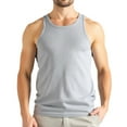 thumbnail image 1 of Men's Summer Short Sleeve Vest Solid Color Athletic Casual Wear Breathable Lightweight Comfort Fit Apparel Mens Muscle Gym Tank Top Breathable Sleeveless Shirts for Active Men, 1 of 5