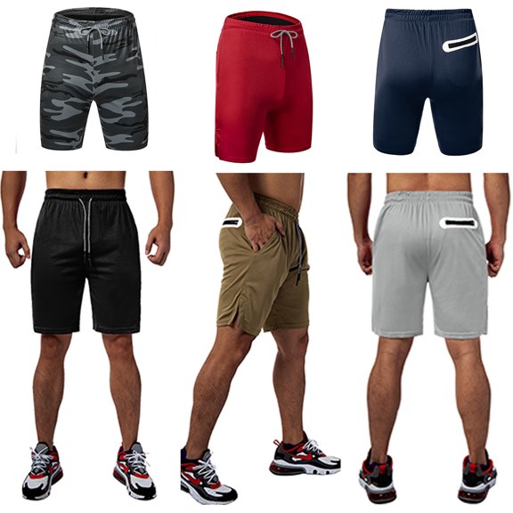Men's Summer Shorts Elastic Workout Short Jersey Shorts with Drawstring for Men for Bodybuilding Running Exercising Jogging