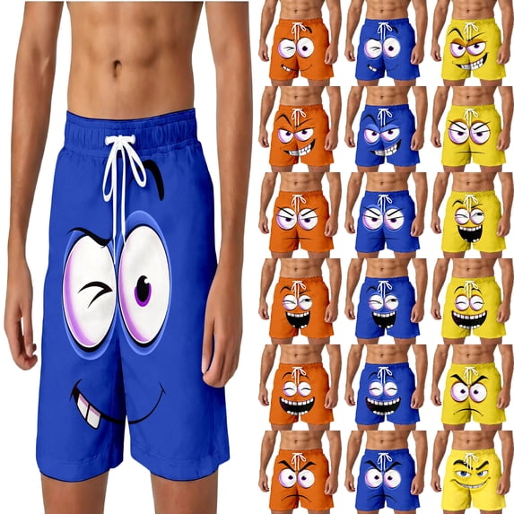 Men's Summer Shorts Sport Leisure Beach Men's Shorts Funny Print Men's Shorts with Elastic Drawstring Summer Shorts Loose Comfortable Leisure Shorts Breathable Lightweight Sports Shorts