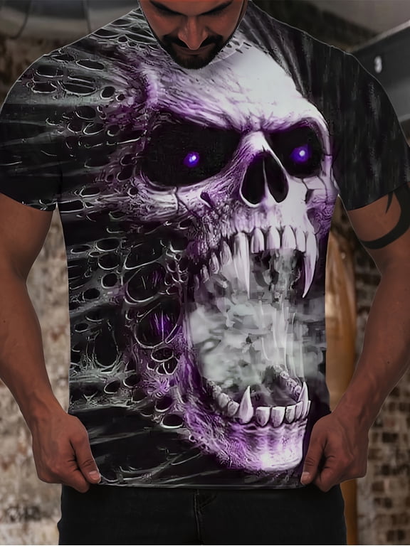 Men's Summer Skull Creative 3D Digital Printing T-Shirt