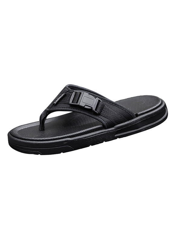 Men's Summer Slippers Platform Flip Flops Breathable Summer Outdoor Beach Slip on Sandals Indoor Lightweight Home Shower Shoes Black Size 11