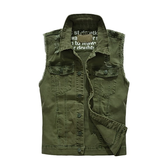 Men's Summer Solid Color Button Lapel Outdoor Casual Style Sleeveless Vest puffer jacket men