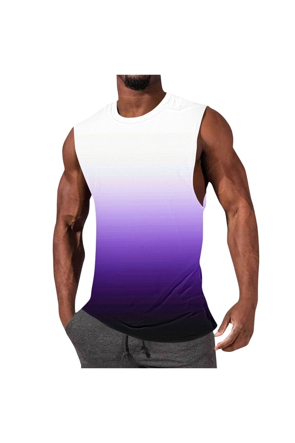 Men's Summer Solid Color Casual Fitness Sport Permeability Tank Top Muscle Tee Singlet for Gym Workout Running Outdoor Beach Vacation Loungewear Daily Wear | Ihhxva,Multicolor 2XL