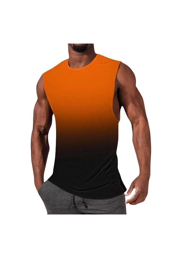 Men's Summer Solid Color Casual Fitness Sport Permeability Tank Top Muscle Tee Singlet for Gym Workout Running Outdoor Beach Vacation Loungewear Daily Wear | Ihhxva,Multicolor 2XL