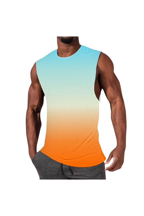 Men's Summer Solid Color Casual Fitness Sport Permeability Tank Top Muscle Tee Singlet for Gym Workout Running Outdoor Beach Vacation Loungewear Daily Wear | Ihhxva,Multicolor 2XL