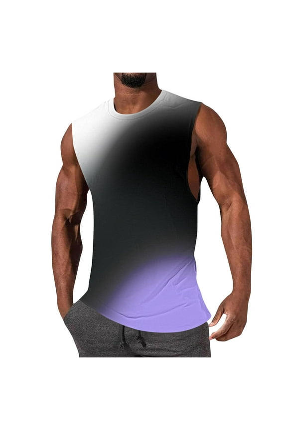 Men's Summer Solid Color Casual Fitness Sport Permeability Tank Top Muscle Tee Singlet for Gym Workout Running Outdoor Beach Vacation Loungewear Daily Wear | Ihhxva,Multicolor 2XL