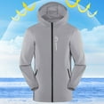 thumbnail image 1 of Men's Summer Solid Color Sunscreen Thin Long Sleeved Hooded Casual JacketLong Puffer Brown Cardigan White Linen Cardigan, 1 of 9