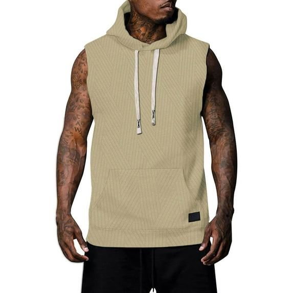 Men's Summer Sports T-Shirts Athletic Sleeveless Hooded Tees for Enhanced Breathability and Comfort in Active