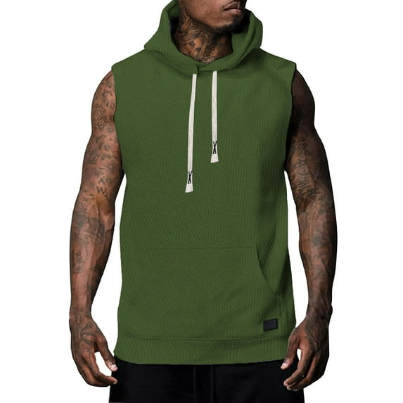 Men's Summer Sports T-Shirts Athletic Sleeveless Hooded Tees for Enhanced Breathability and Comfort in Active