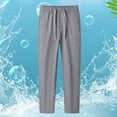 thumbnail image 1 of Men's Summer Straight Leg Casual Trousers Lightweight Ice Silk for Sports and Leisure Activities Men's Comfortable Lightweight Hiking Pants Kids Pull On Sweatpants, 1 of 3