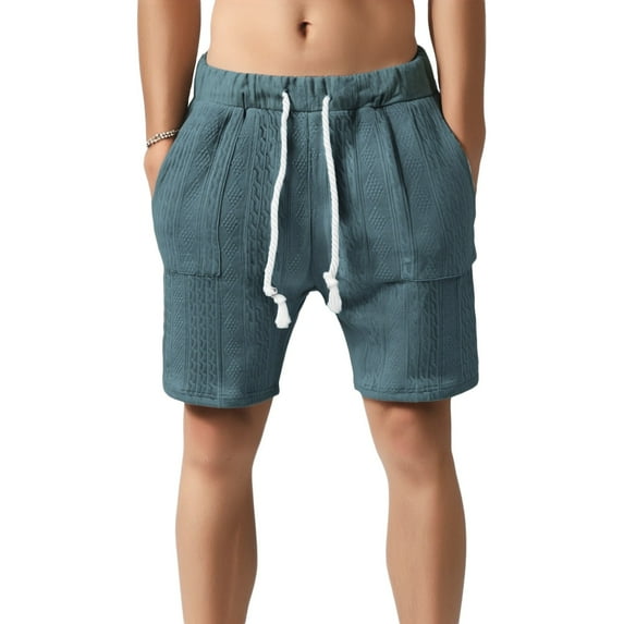 Men's Summer Streetwear Knitted Jacquard Casual Shorts Loose Fit Heavyweight Comfortable Breathable Fashionable Trendy Pants for Men 2025 Summer Casual Loose Fit