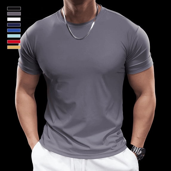 Men's Summer Stretch Running T-Shirts Short Sleeve Quick Dry Tee 8 Colors