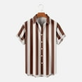 thumbnail image 1 of Men's Summer Stylish Short Sleeve Shirts Lapel Button Down Striped T-Shirts Lightweight Tropical Holiday Beach Hawaiian Shirt for Men, 1 of 5