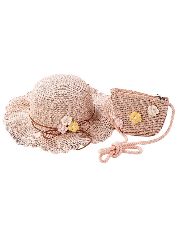 Women Straw Sun Hat Floral Women Crochet Bucket Hat Beach Hat Hand Women Boho Sun Hats for Women Purple