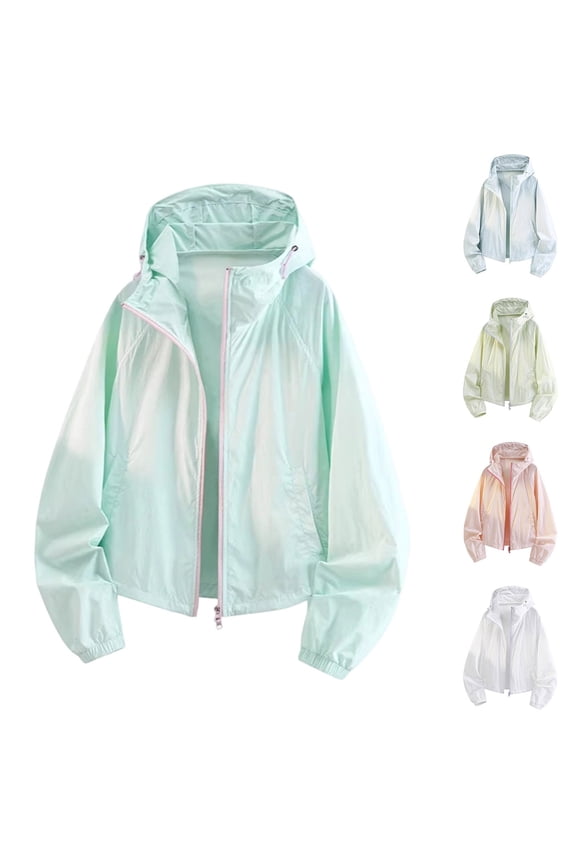 Men's Summer Sun Protection Casual Jacket Hoodie Loose Fit Breathable Outdoor Travel Tops Quick Dry UV Hooded Lightweight Shacket. | JASKFLY,Green L