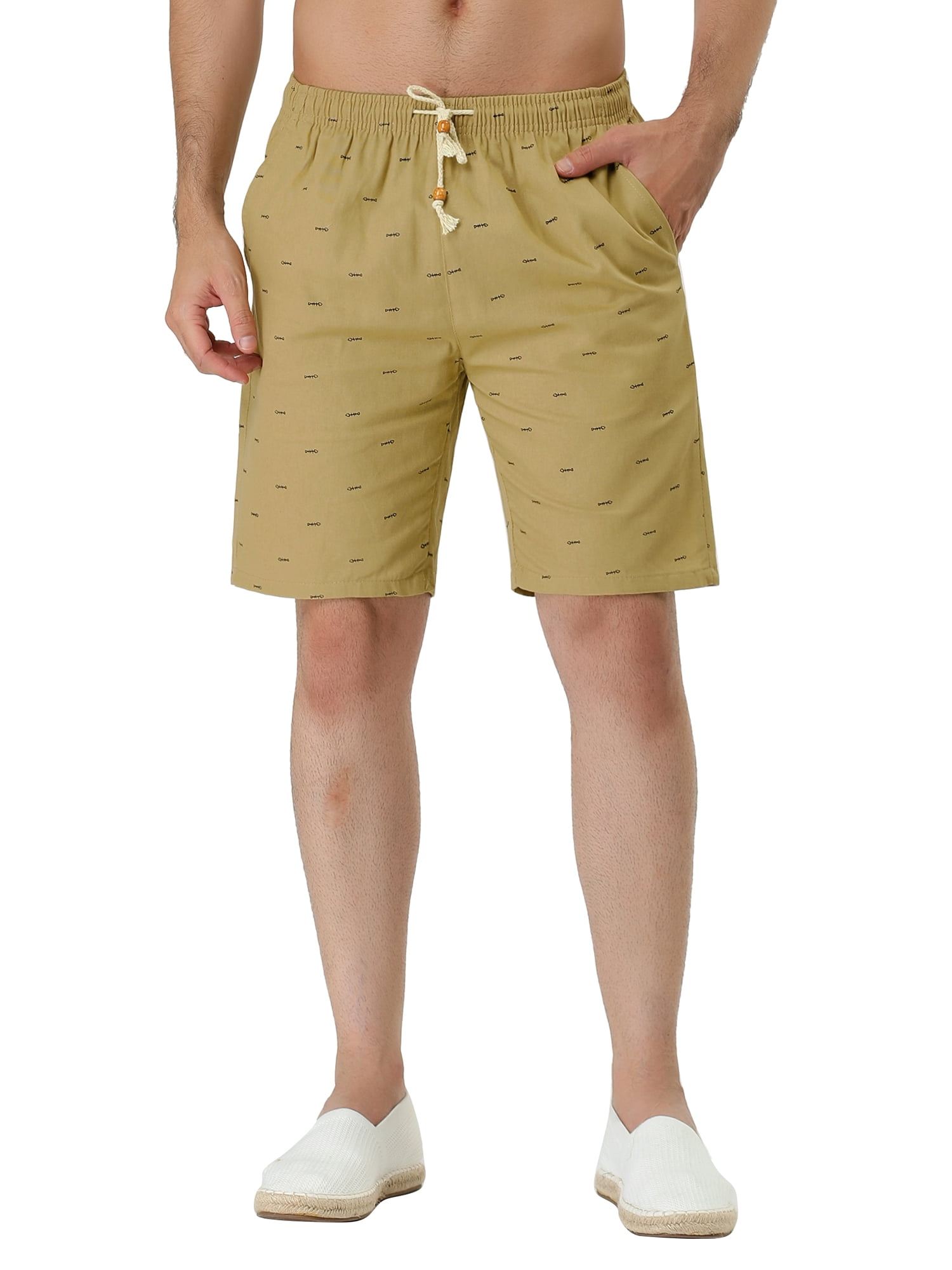 Men's Summer Swim Elastic Waistband Drawstring Patterned Beach Board Shorts