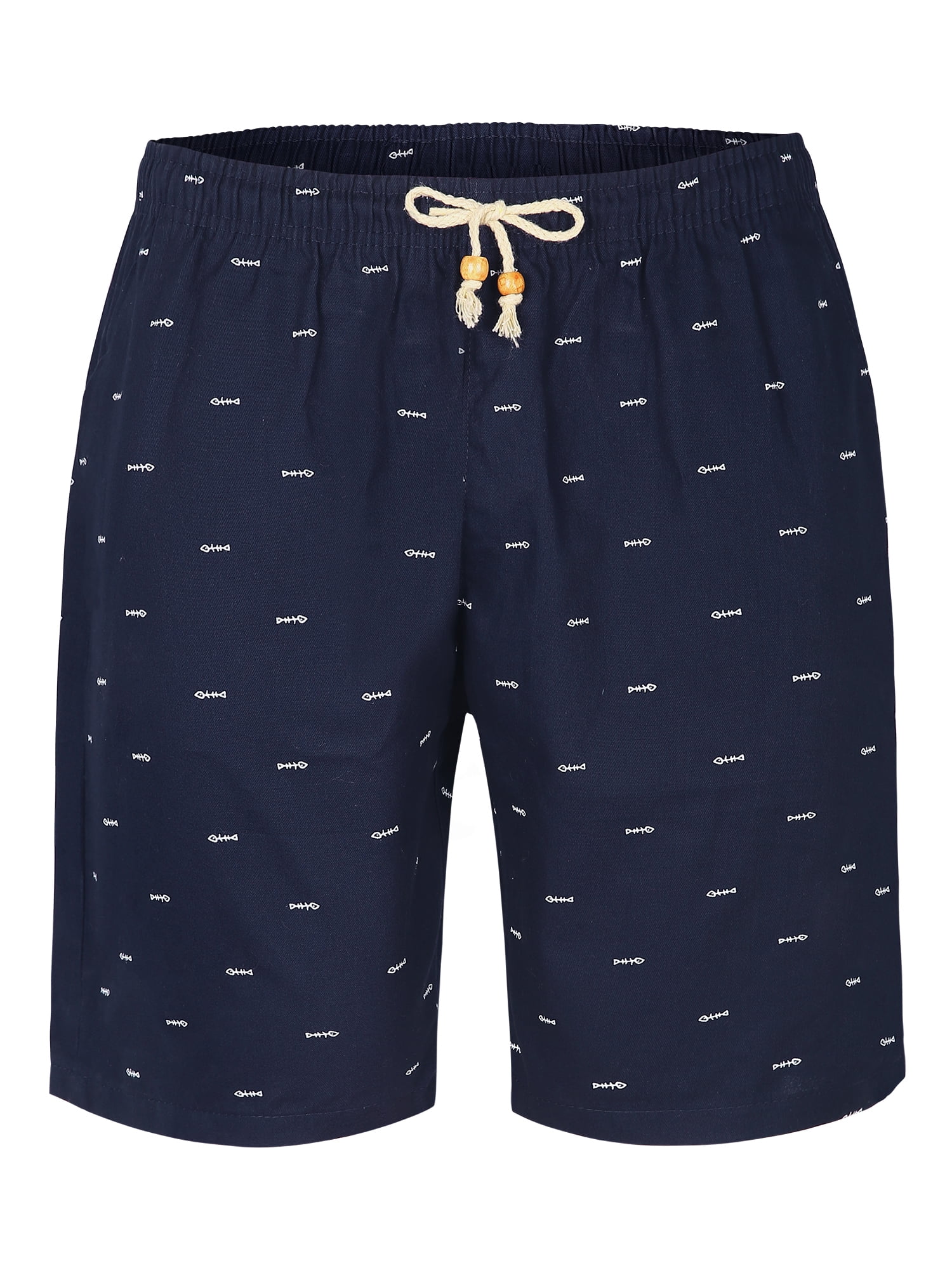 Men's Summer Swim Elastic Waistband Drawstring Patterned Beach Board Shorts