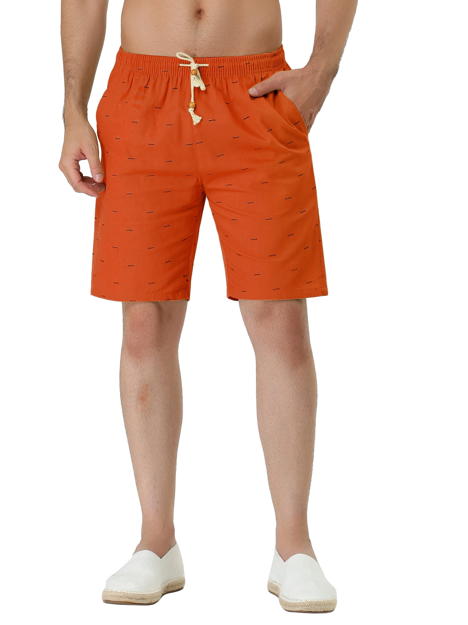 Men's Summer Swim Elastic Waistband Drawstring Patterned Beach Board Shorts
