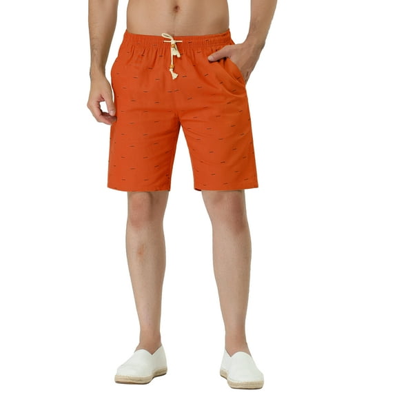 Men's Summer Swim Elastic Waistband Drawstring Patterned Beach Board Shorts