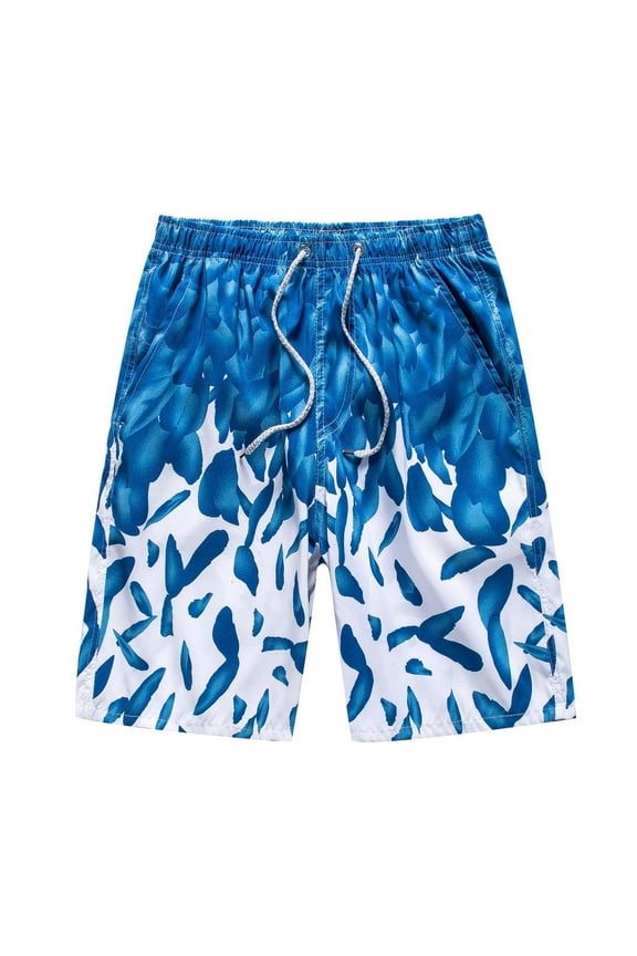 Men's Summer Swim Trunks with Allover Print Resort Beachwear Casual Shorts for Outdoor Water Sports