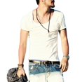thumbnail image 1 of Men's Summer T-shirt, Cotton Slim Fit Athletic Bodybuilding T-Shirts Muscle Short Sleeve Large V Neck Tee Men Top, 1 of 5