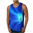 thumbnail image 1 of Men's Summer Tank Top Striped Quick Dry Workout Gym Muscle Tee Fitness Regular-Fit Sleeveless T Shirt Plus Size (X-Large, Dark Blue), 1 of 4
