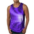 thumbnail image 1 of Men's Summer Tank Top Striped Quick Dry Workout Gym Muscle Tee Fitness Regular-Fit Sleeveless T Shirt Plus Size (XX-Large, Purple 01), 1 of 4