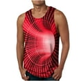 thumbnail image 1 of Men's Summer Tank Top Striped Quick Dry Workout Gym Muscle Tee Fitness Regular-Fit Sleeveless T Shirt Plus Size (XX-Large, Red 01), 1 of 4