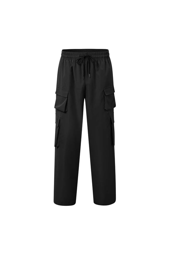 Men's Summer Thin Embroidery Wide Leg Casual Pants Traditional Tang Suit Large Size Loose Nine Trousers