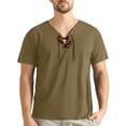 thumbnail image 1 of Men's Summer V Neck Color Matching Short Sleeved T Shirt Youth Slim Fit, Sports Fitness, Suitable for Multiple Occasions, 1 of 4