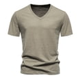 thumbnail image 1 of Men's Summer V Neck T-Shirt Casual Short Sleeve Slim Fit Pullover Muscle Tee Shirts Sports Baseball Jersey Tops, 1 of 5