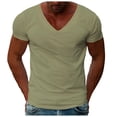 thumbnail image 1 of Men's Summer V Neck T Shirt Slim Fit Casual Short Sleeve Soft Breathable Lightweight Comfortable Stylish Tee for Daily Wear Men's Tops T-Shirt Casual Crew Neck Loose, 1 of 7