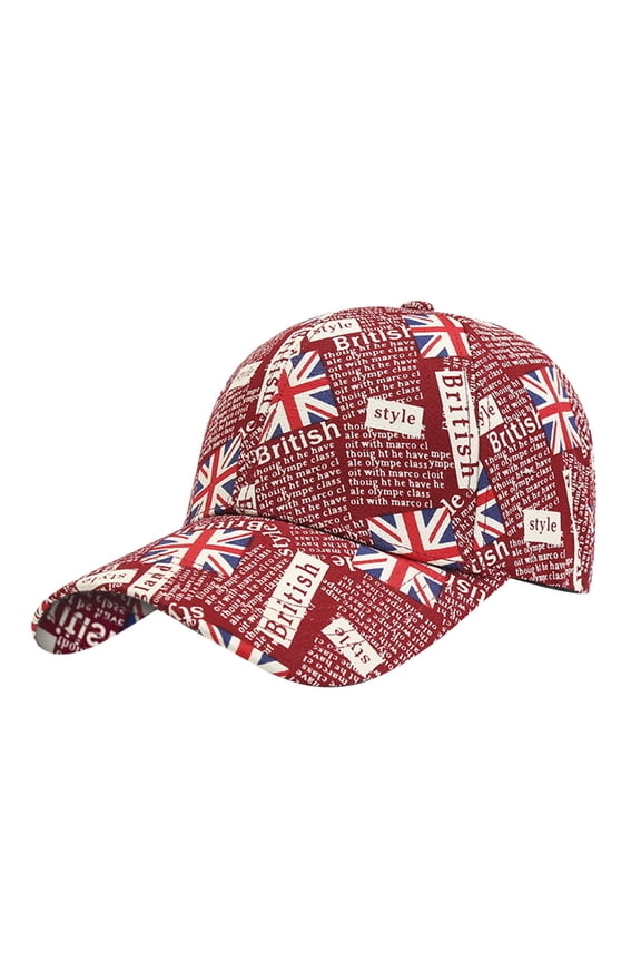 Men's Summer Vintage Print Baseball Cap Adjustable Lightweight Breathable Structured Shape Trucker Hat Outdoor Sun Casual Hat Red One Size