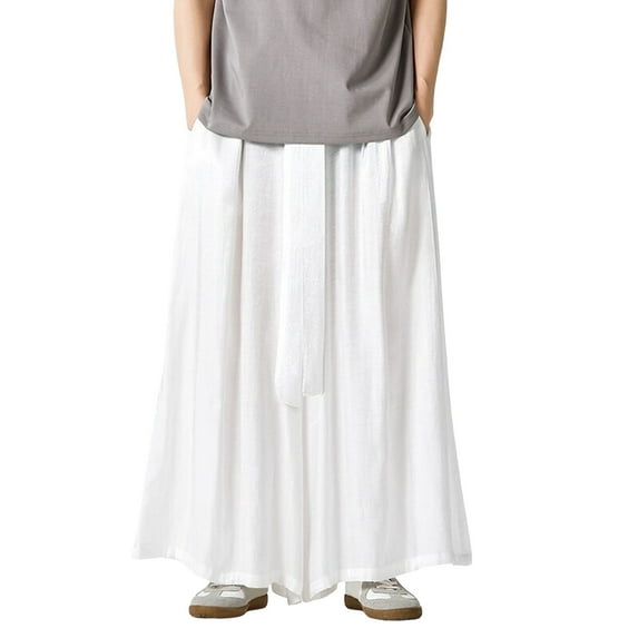 Men's Summer Wide Leg Casual Pants Gradient Pattern Loose Skirt Style Comfortable Breathable Lightweight Fashionable Streetwear Men's Dress Pants Slim Fit Wide Leg Summer Casual